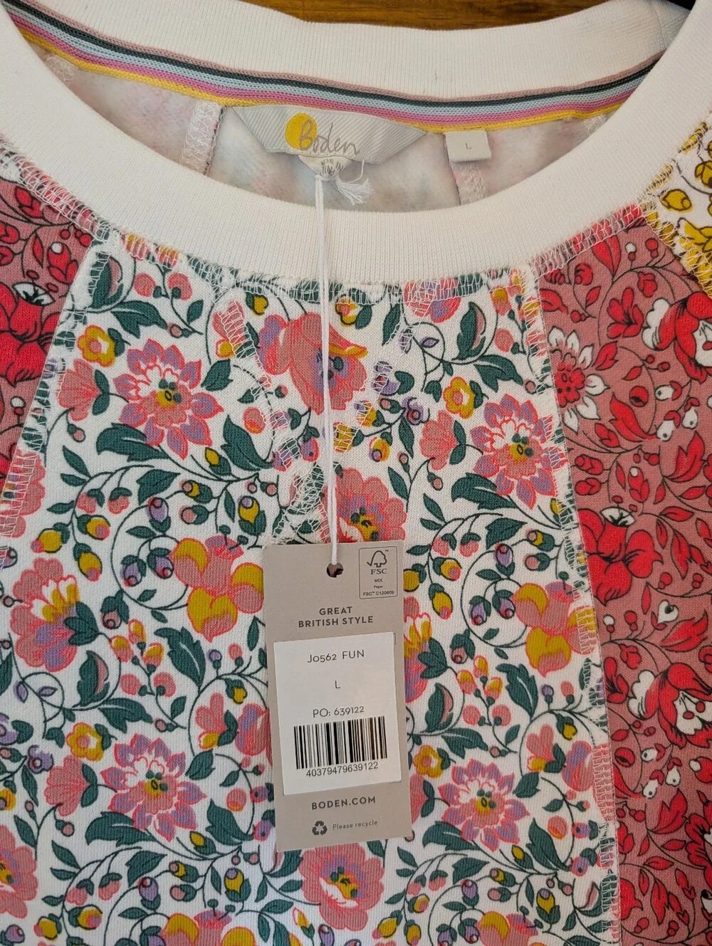 Boden Hannah Floral Patchwork Sweatshirt - Picture 2 of 4
